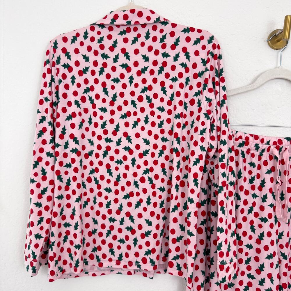 Hanna Andersson Womens Pajama Sleep Set Size L Holiday HannaSoft Christmas Pink - Picture 4 of 9